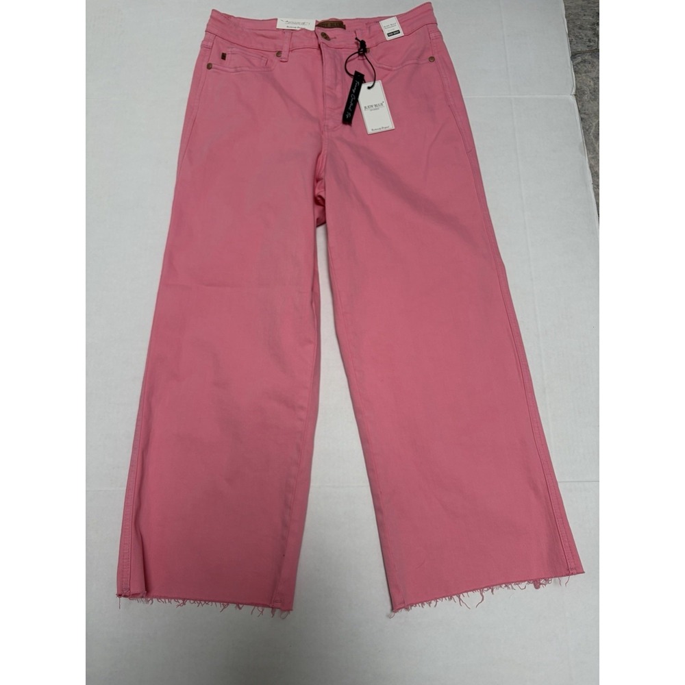 Judy Blue NWT Hi-Rise Control Top Pink Wide Leg Crop Jean Size 9/29 Style #88822 - Picture 5 of 7